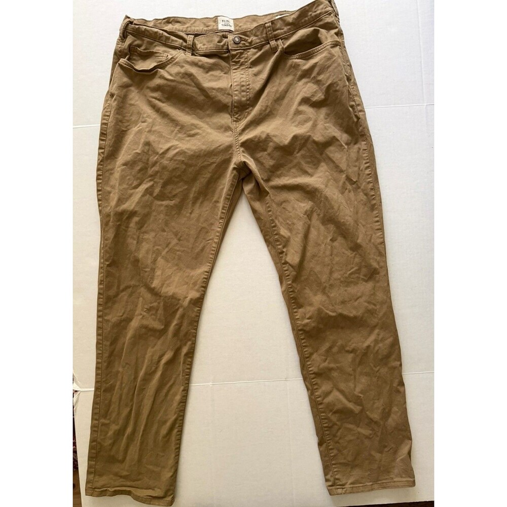 Flint and Tinder Men's 365 Pants Tan Straight Fit Twill 5-Pocket 40x32 Chino